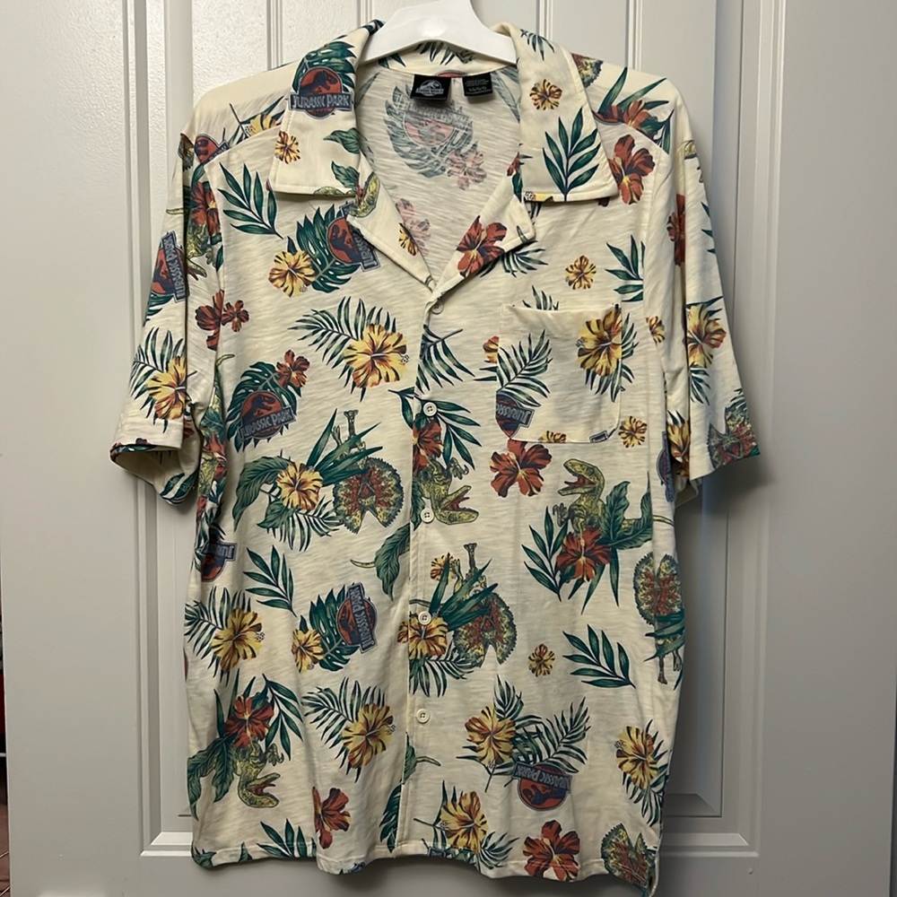 Men’s size large Jurassic World button up, dress shirt